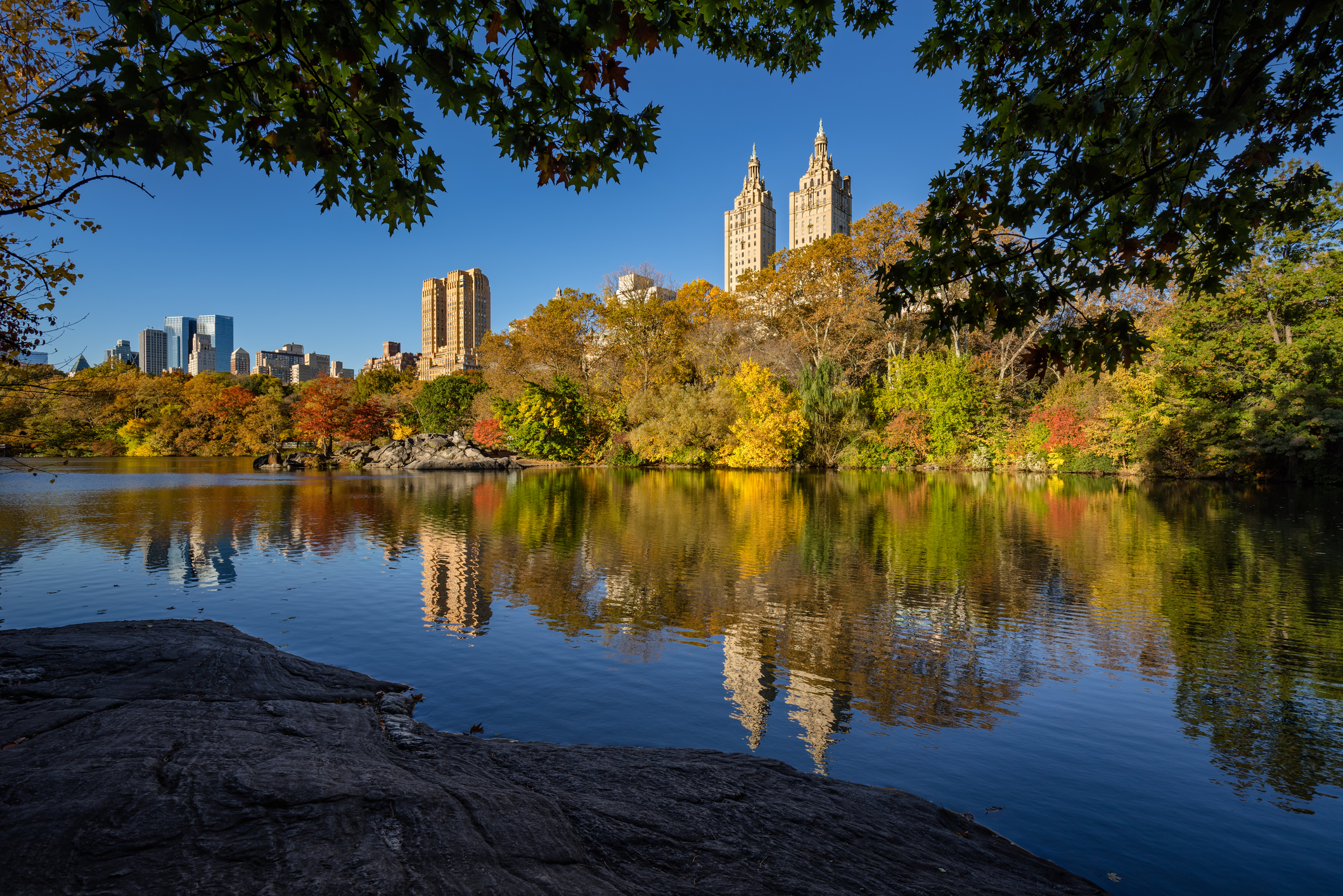 Fall in Central Park at the Lake