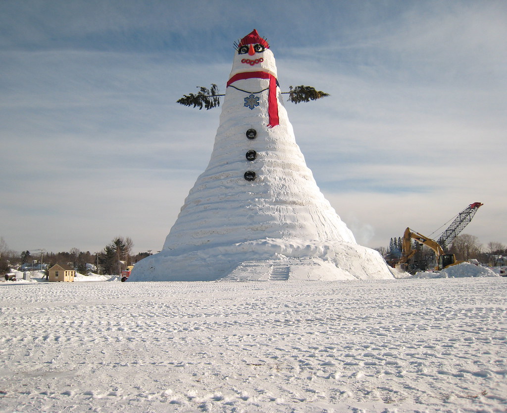 snow woman in Bethel, Maine