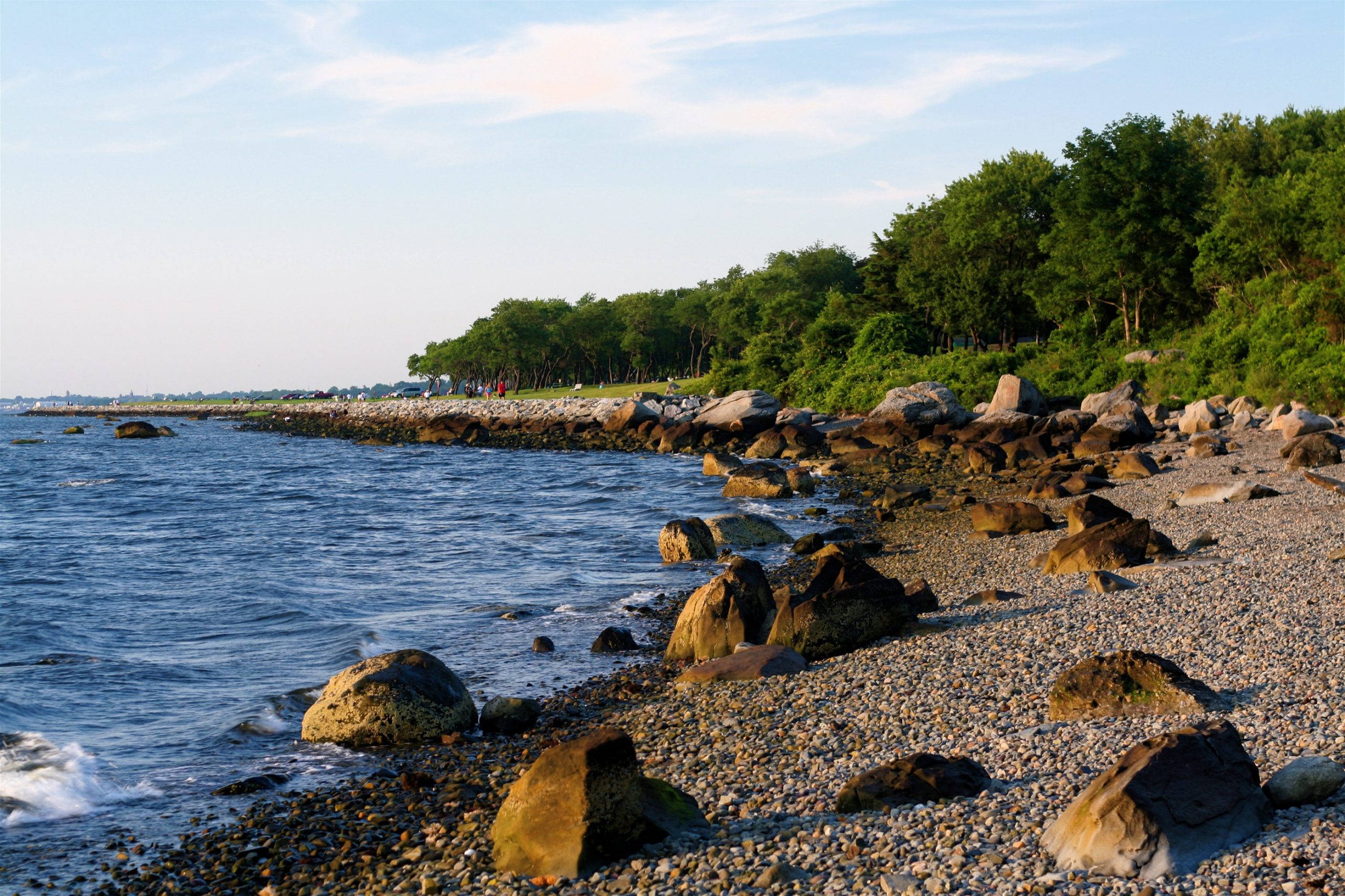 Shoreline of Colt State Park near Bristol Town Beach