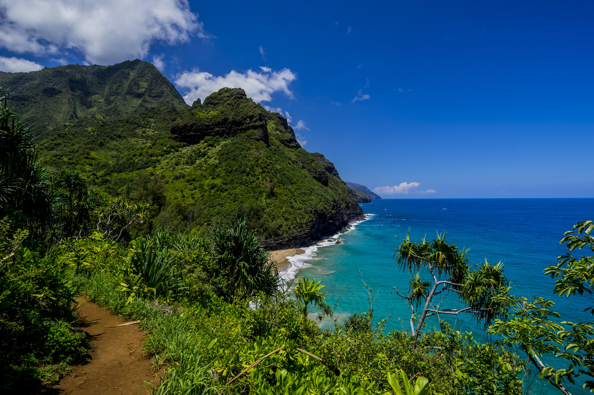 Coastal view from the Kalalau Trail