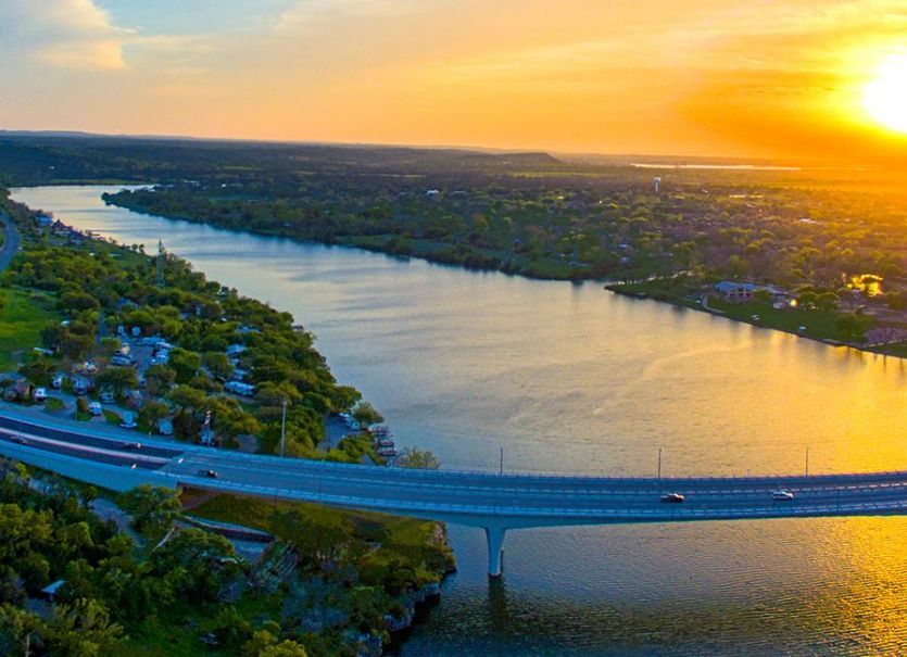 The town of Marble Falls is along Lake Marble Falls.