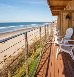 hotel room deck overlooking the beach