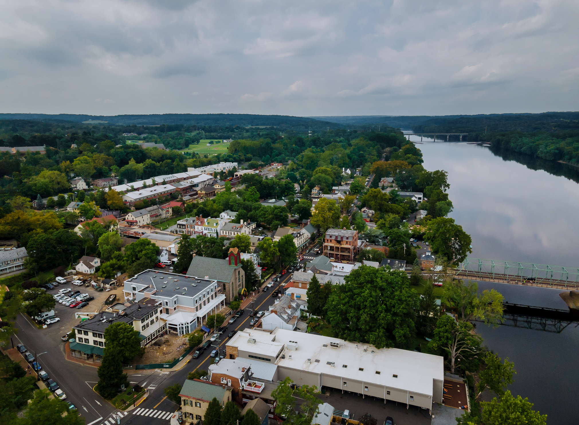 An aerial view of historic New Hope