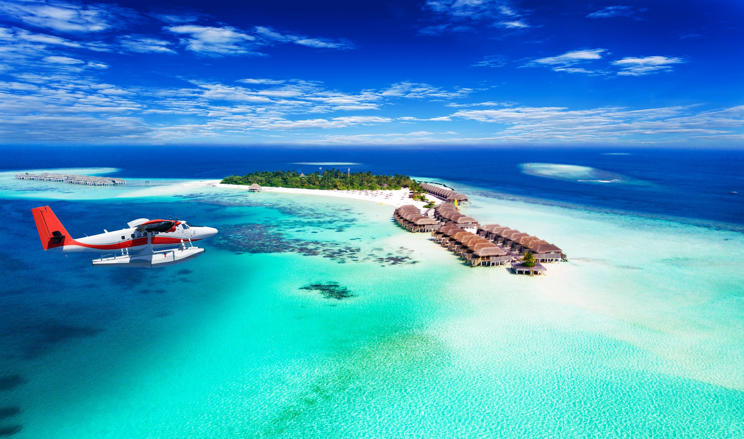 approaching a stunning island in the Maldives