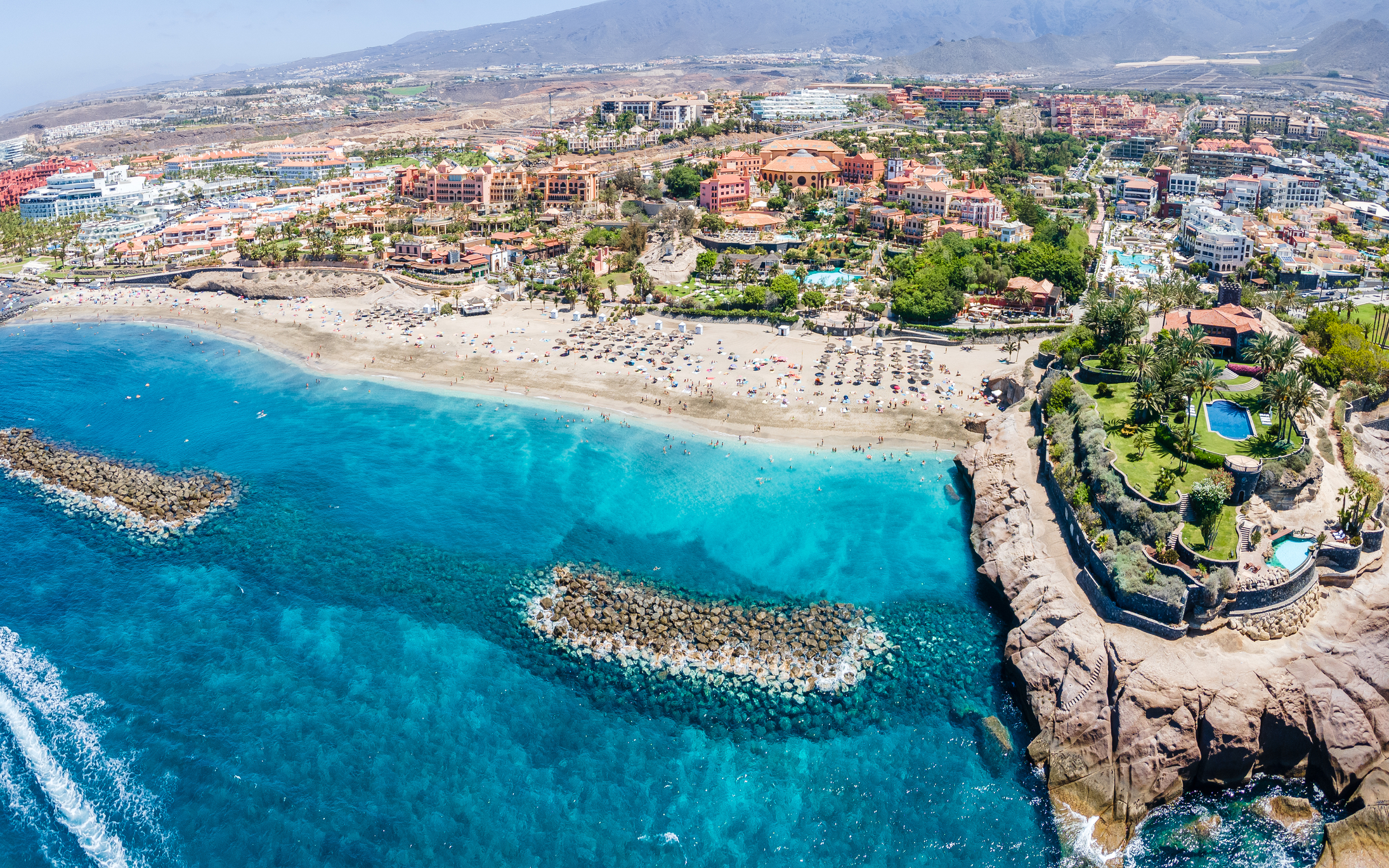 Overlooking El Duque beach on Costa Adeje, Tenerife, Canary Islands